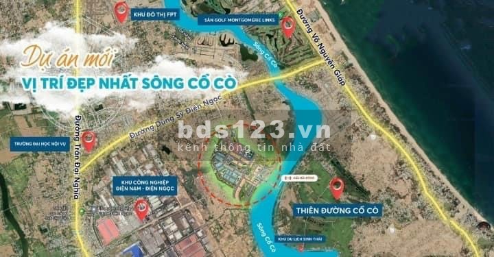 Đất nền mặt tiền sông Cổ Cò, liền kề biển Viêm Đông, giá đầu tư giai đoạn 1, thanh toán 18 tháng