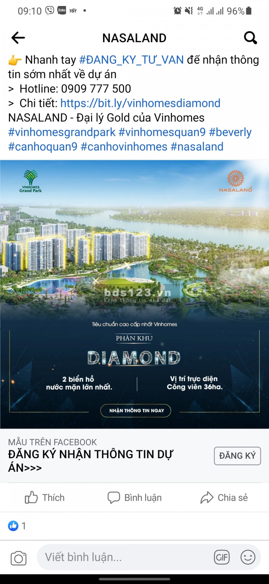 Căn Hộ Vinhomes Grand Park Quận 9 phân khu : Ranbown, Origami và Beverly từ 1pn, 2pn, 3pn