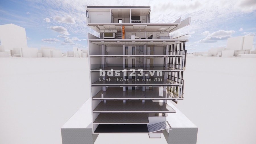 Tòa Nhà Văn Phòng Võ Chí Công 9 tầng 1 hầm ô tô tránh đỗ thông sàn dt 170m2 giá 37 tỷ
