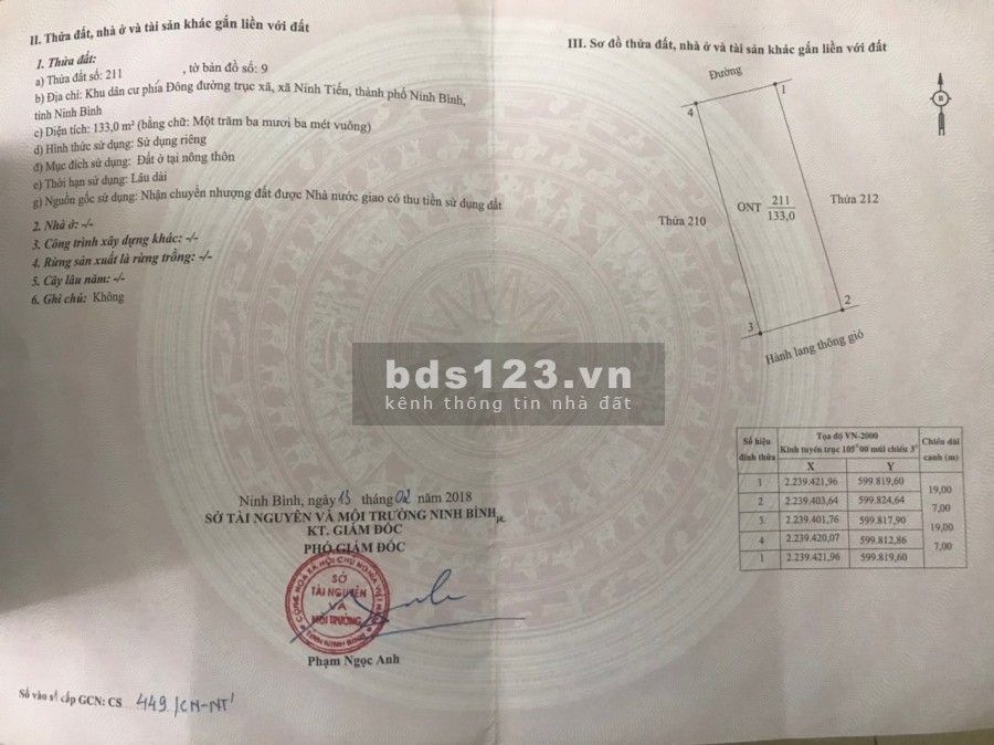 Cần bán đất phân lô Ninh Tiến, phía Đông Trục Xã cần bán nhanh, liên hệ xem đất 0985828093