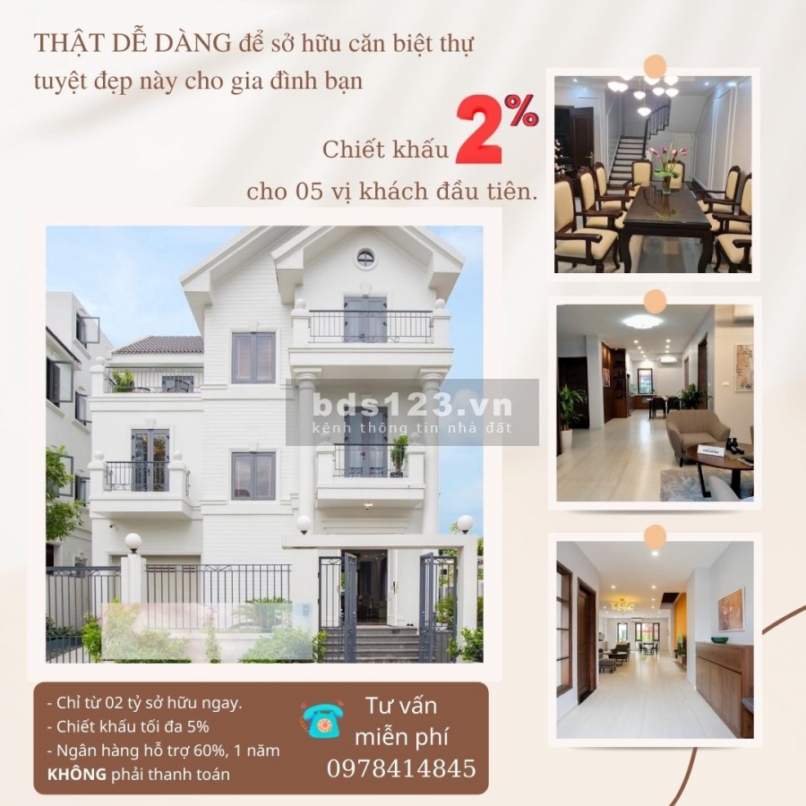 Thật dễ dàng để sở hữu ngôi nhà tuyệt đẹp cho bạn và gia đình, ngân hàng hỗ trợ 60%