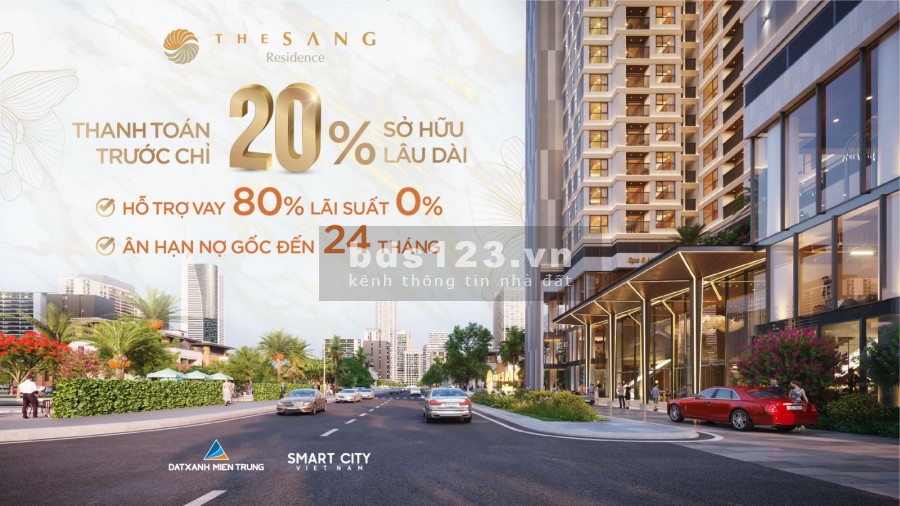 Căn hộ biển Đà Nẵng sở hữu vĩnh viễn chung cư The Sang Residence, nội thất đầy đủ