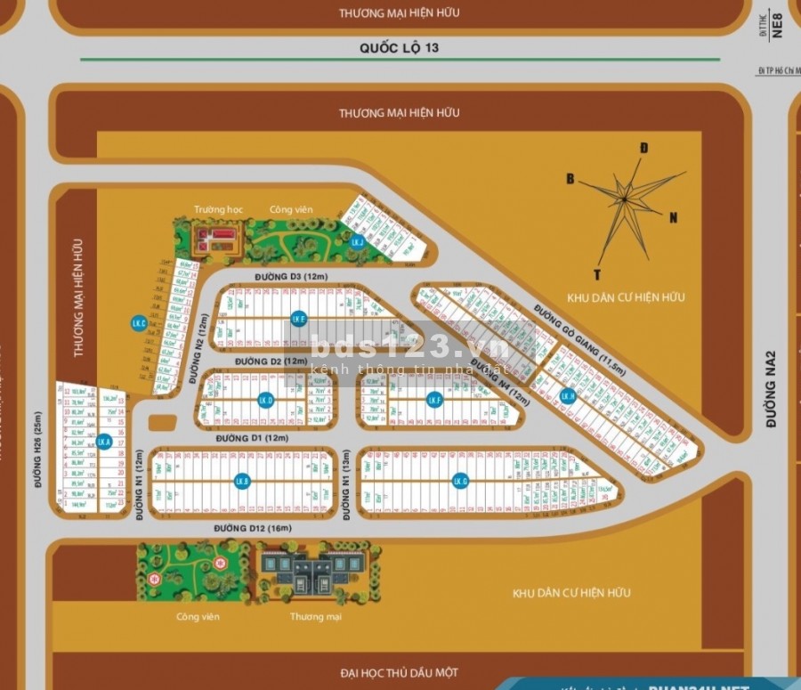 Bán lô đất gần chợ Nhật Huy, DT: 80m2, đường nhựa rộng 15m, Hạ tầng hoàn thiện, xây dựng ngay.