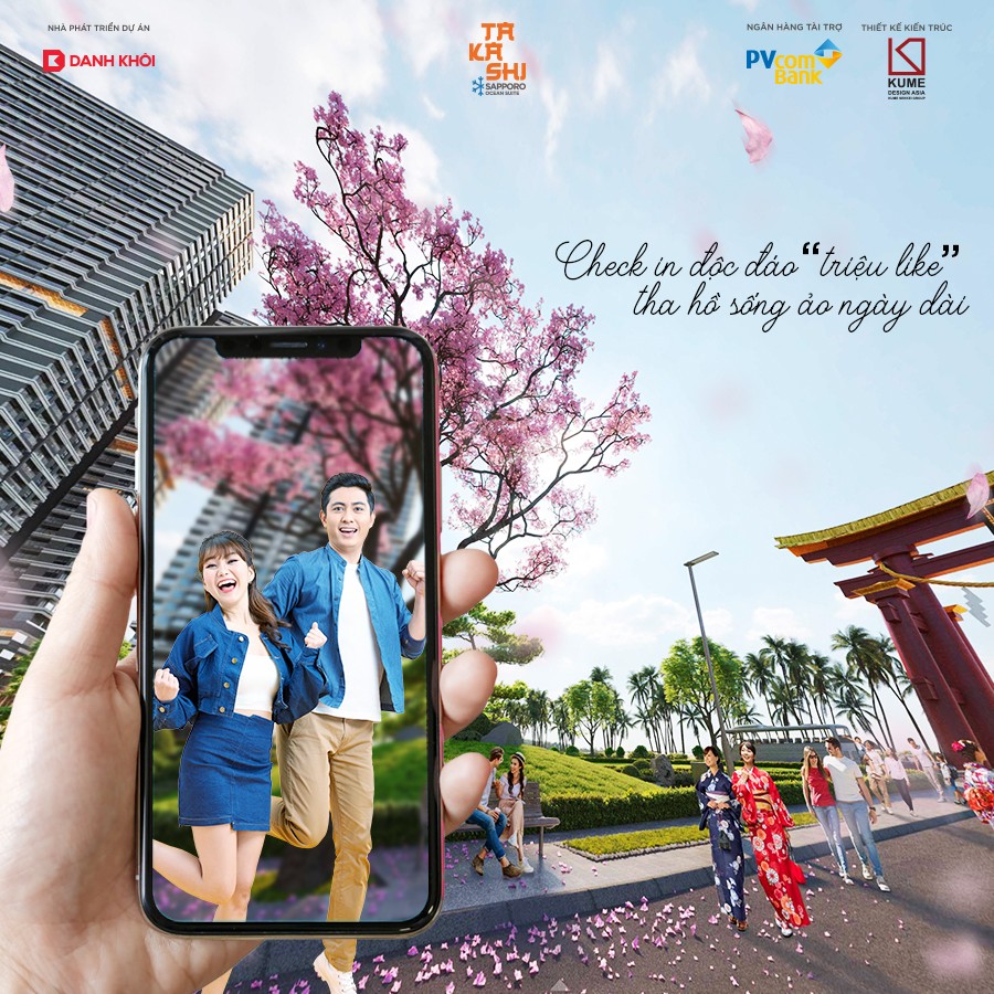 Chiêm ngưỡng mùa hoa anh đào tại Takashi Kỳ Co, liên hệ xem nhà 0908735752