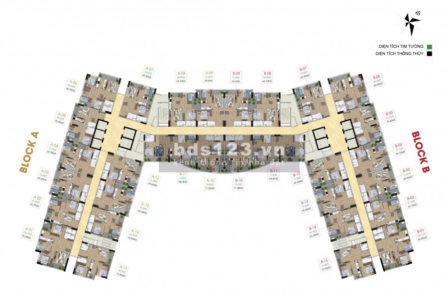 Còn vài căn hộ 2PN 69.6m2 giá mềm nhất chung cư Tecco Diamond Thanh Trì