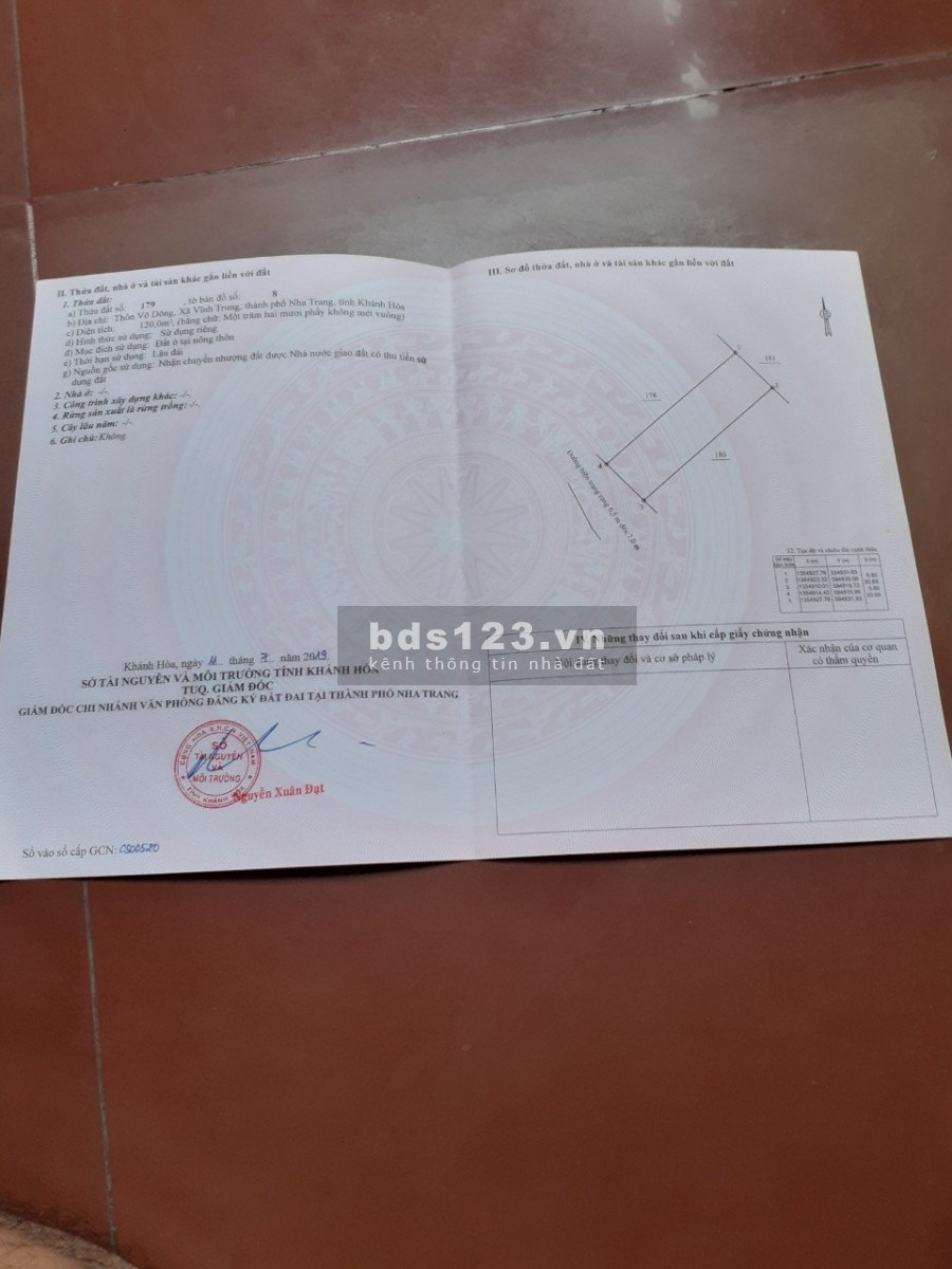 Bán đất Vĩnh Trung chính chủ sổ đỏ nằm cạnh kđt trong khu dân cư giá rẻ nhất khu vực