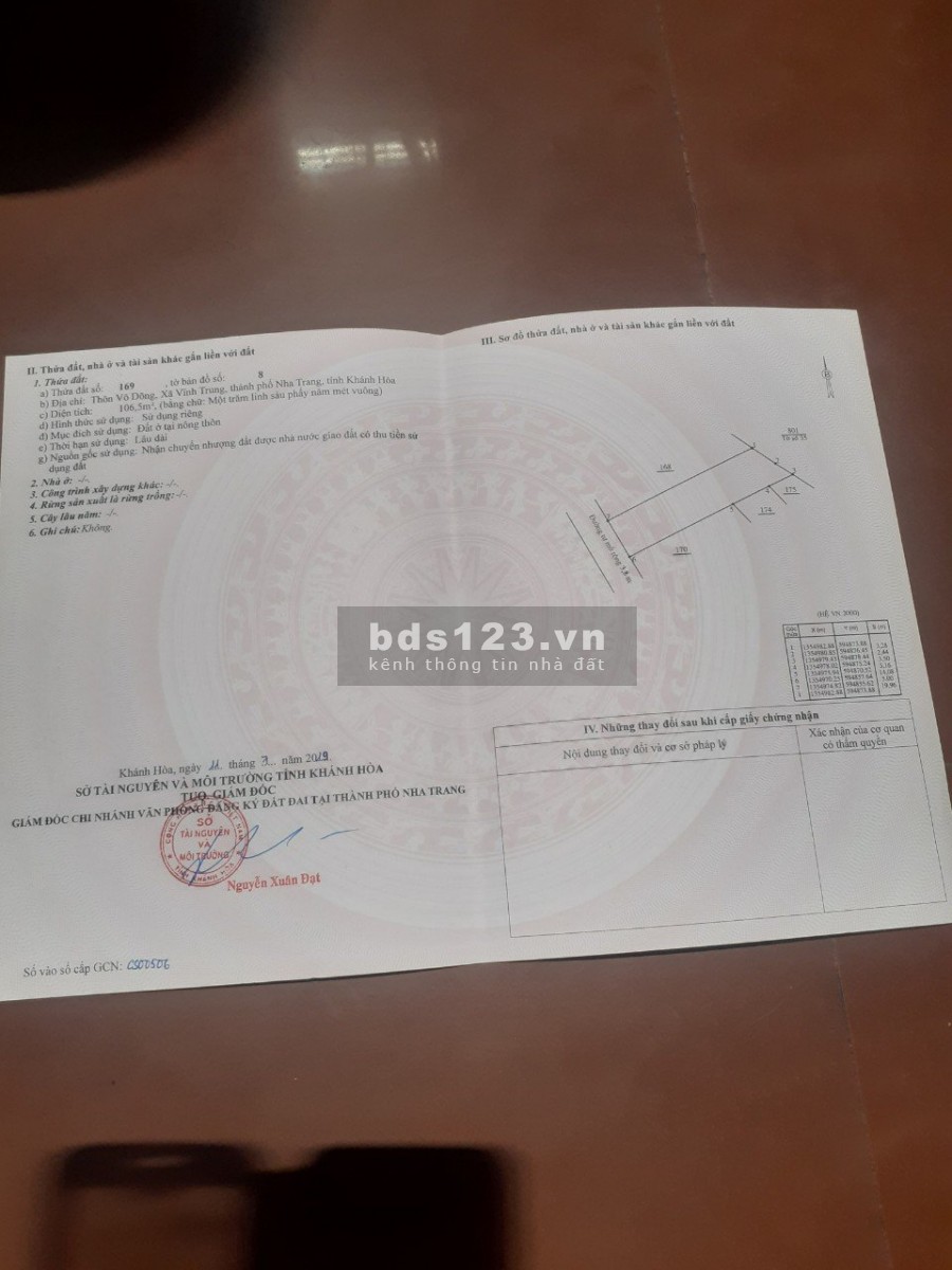 Bán đất Vĩnh Trung chính chủ sổ đỏ nằm cạnh kđt trong khu dân cư giá rẻ nhất khu vực