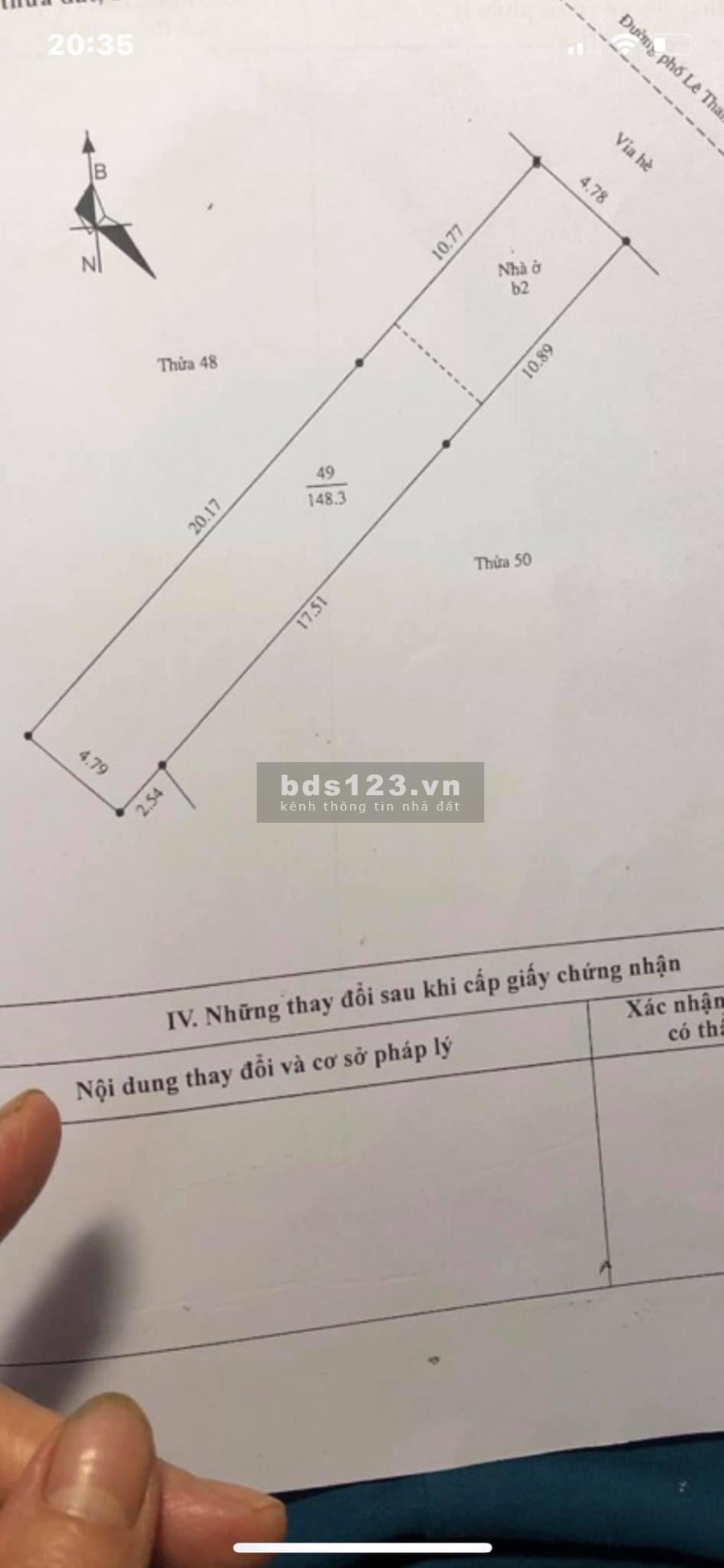 Bán đất mặt phố Lê Thanh Nghị, TP HD, 148.3m2, mt 4.78m, KD buôn bán sầm uất, VIP
