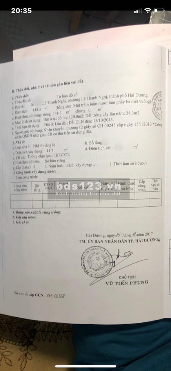 Bán đất mặt phố Lê Thanh Nghị, TP HD, 148.3m2, mt 4.78m, KD buôn bán sầm uất, VIP