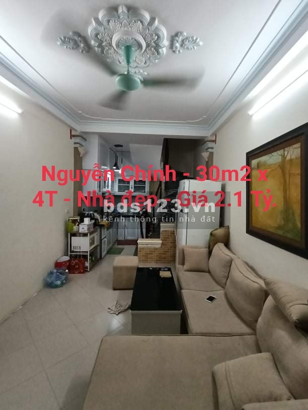 Bán nhà Nguyễn Chính, 30m2, 4 tầng, giá bán 2.1 tỷ, ngõ thông, tiện ích nhà đẹp sổ đổ chính chủ
