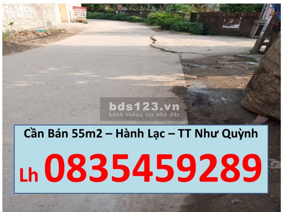Bán gấp đât chính chủ sổ đỏ 55m2 ở Hành Lạc, đường oto 7 chỗ vào, 2 mặt thoáng. LH: 0835459289