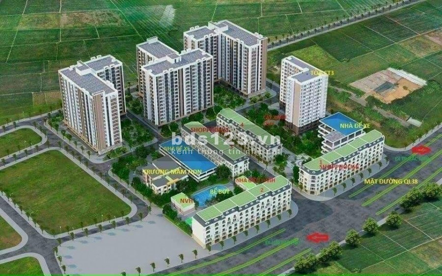 Số lượng có hạn bán nhanh vài văn shophouse 6 tầng giá chủ đầu tư mặt đường Quốc Lộ 38
