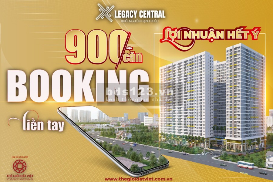 Căn Hộ Legacy Central đầy đủ tiện nghi chỉ có giá dưới 1 tỷ, chiết khấu thanh toán đến 10%