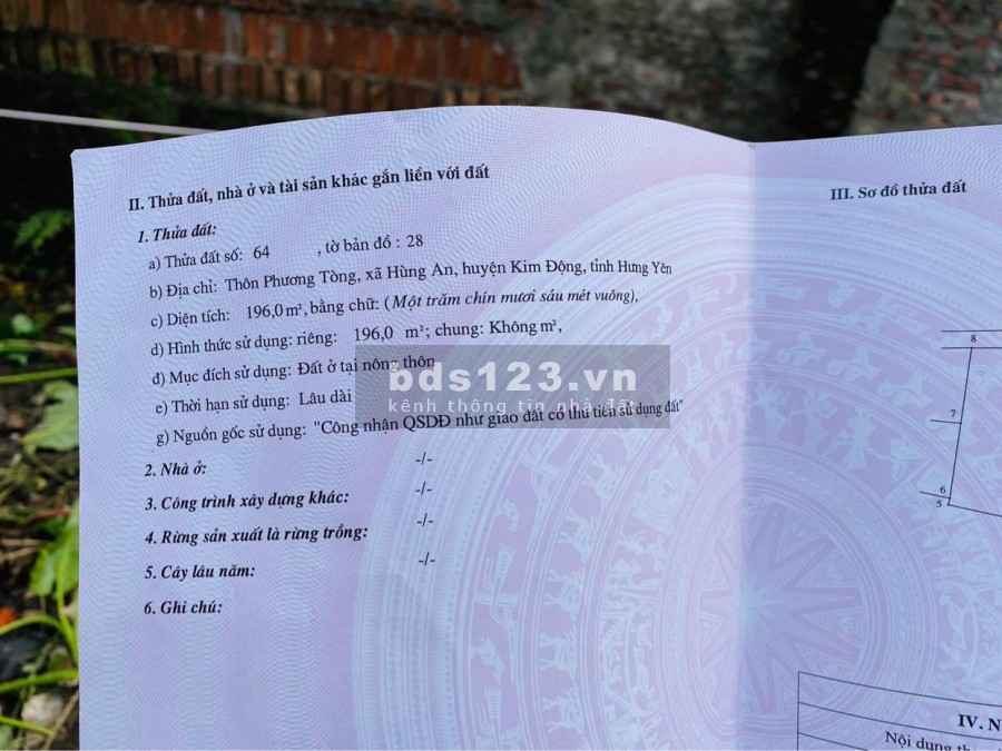 Bán đất thổ cư tại Hùng An Kim Động, Hưng Yên, pháp lí chính chủ bàn giao ngay