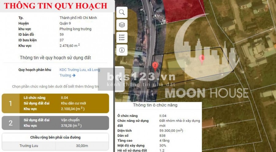 Diện tích 2115m2 đất xây dựng mới phường Long trường mặt tiền đường Trường Lưu