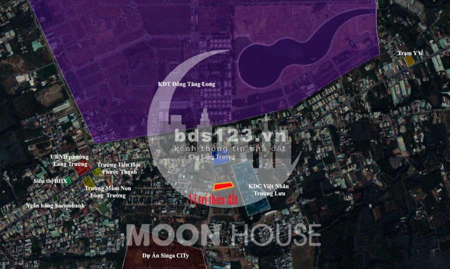 Diện tích 2115m2 đất xây dựng mới phường Long trường mặt tiền đường Trường Lưu