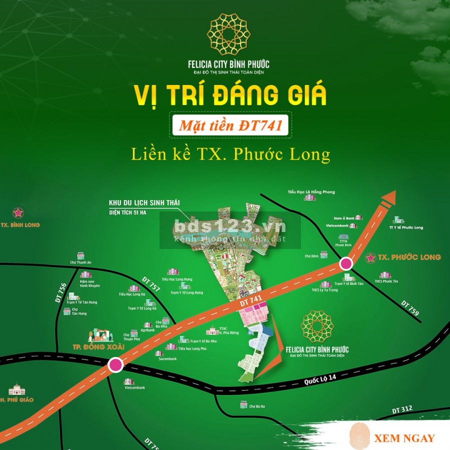Bán đất nền mặt tiền đường ĐT 741, sổ hồng riêng, hỗ trợ vay, liên hệ 0903246587
