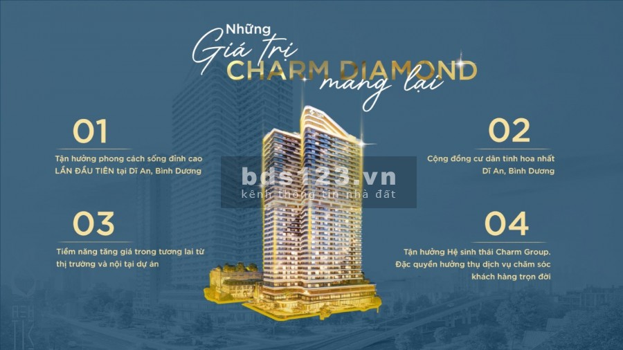 Chính thức ra mắt toà tháp biểu tượng tại Dĩ An Charm Diamond, liên hệ 0778804503
