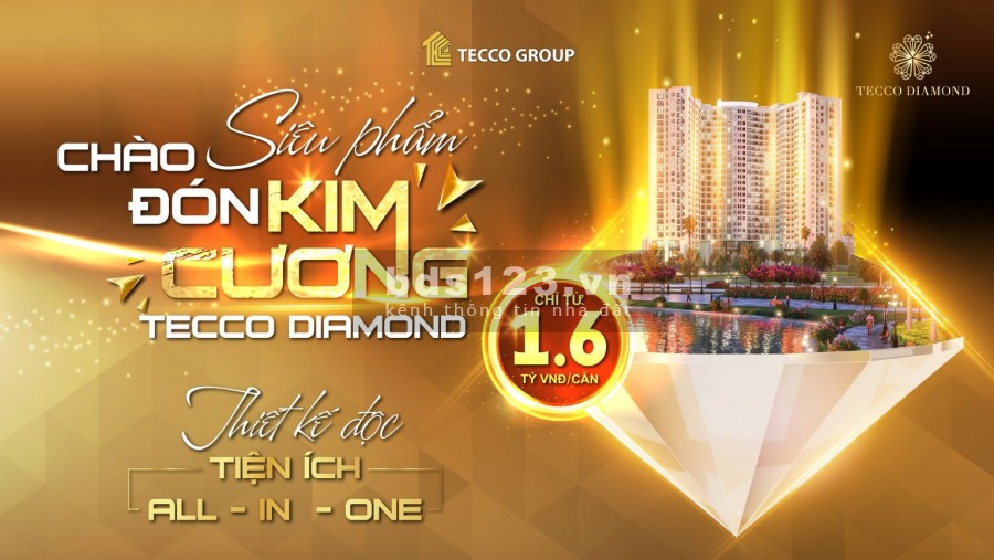 Chỉ 1.5 tỷ đã có thể sở hữu căn hộ 2PN diện tích 64.1m2 dự án Tecco Diamond