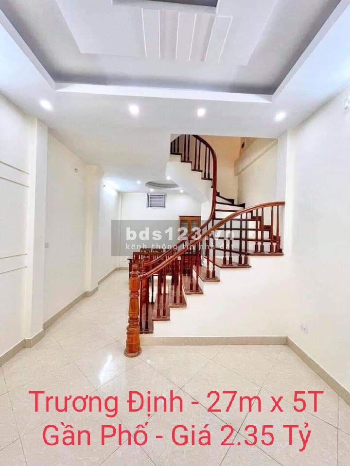 Trương Định, Gần Phố, Ở Ngay, Minh Khai diện tích 27m2, 5 tầng kiên cố, giá 2.35 tỷ, lhcc
