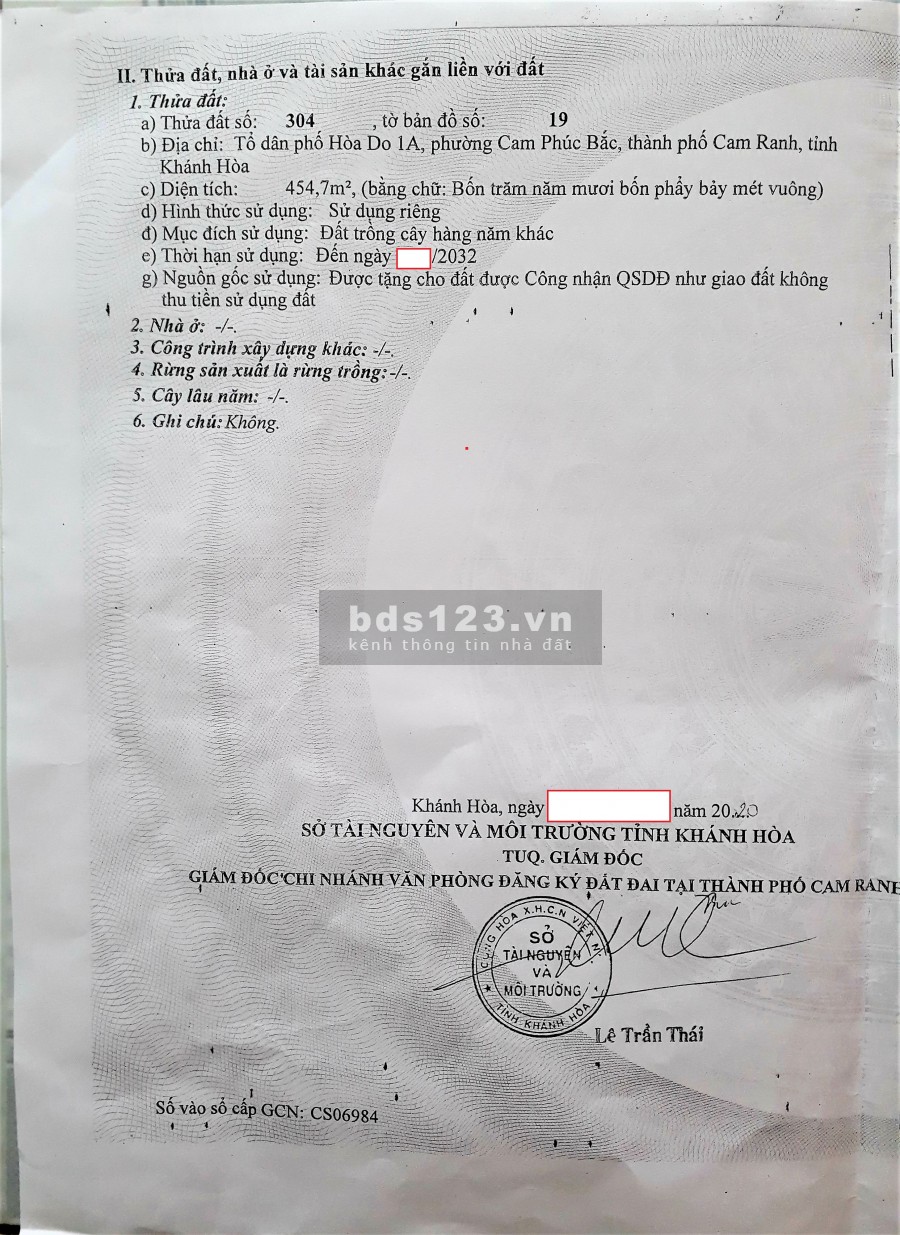 Bán đất gần Chợ Mỹ Ca, Sân bay Cam Ranh