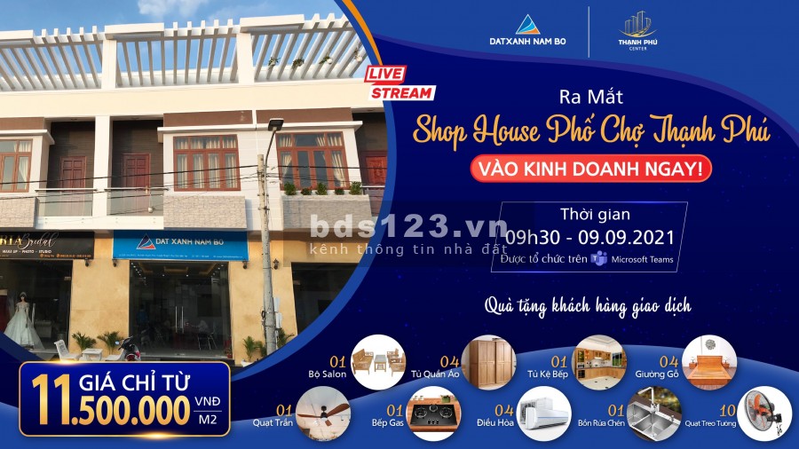 Sự kiện ra mặt shophouse phố chợ Thạnh Phú, pháp lí đầy đủ, liên hệ xem ngay 0348353557