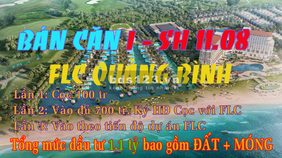 Suất đầu tư siêu thấp chỉ 750 triệu cho căn Shophouse biển FLC Quảng Bình mã căn I - SH 11.08 Dãy 1