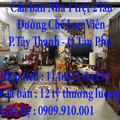 Cần bán nhà nguyên căn đúc 1 trệt 2 lầu diện tích 114m2 Chế Lan Viên, Quận Tân Phú