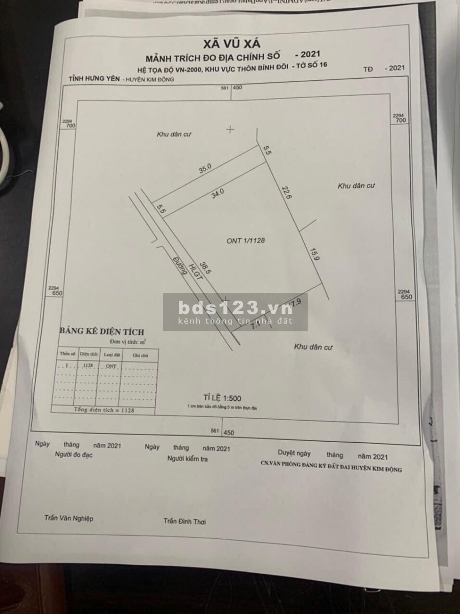 Bán đất thổ cư tại Vũ xá, Kim động, Hưng Yên liên hệ xem đất 0982420026, giá tốt