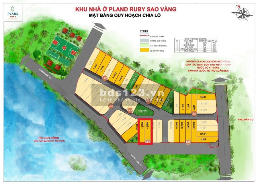Cần bán LK1-05,06 khu nhà ở PLand Ruby Sao Vàng, Thanh Hoá