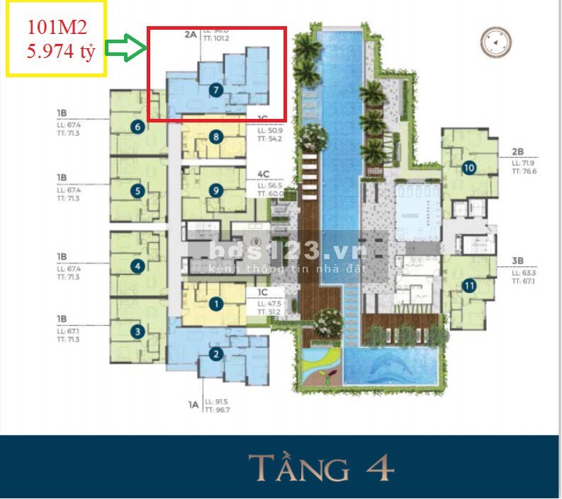 Bán căn hộ trung tâm Quận 2 PRECIA Nguyễn Thị Định 55 triệu/m2, chính sách tốt nhất