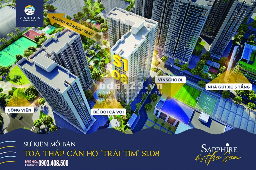 HOT - Shop chân đế S1.08 Vinhomes Ocean Park , 75.2m2,Giá 5.46 tỷ