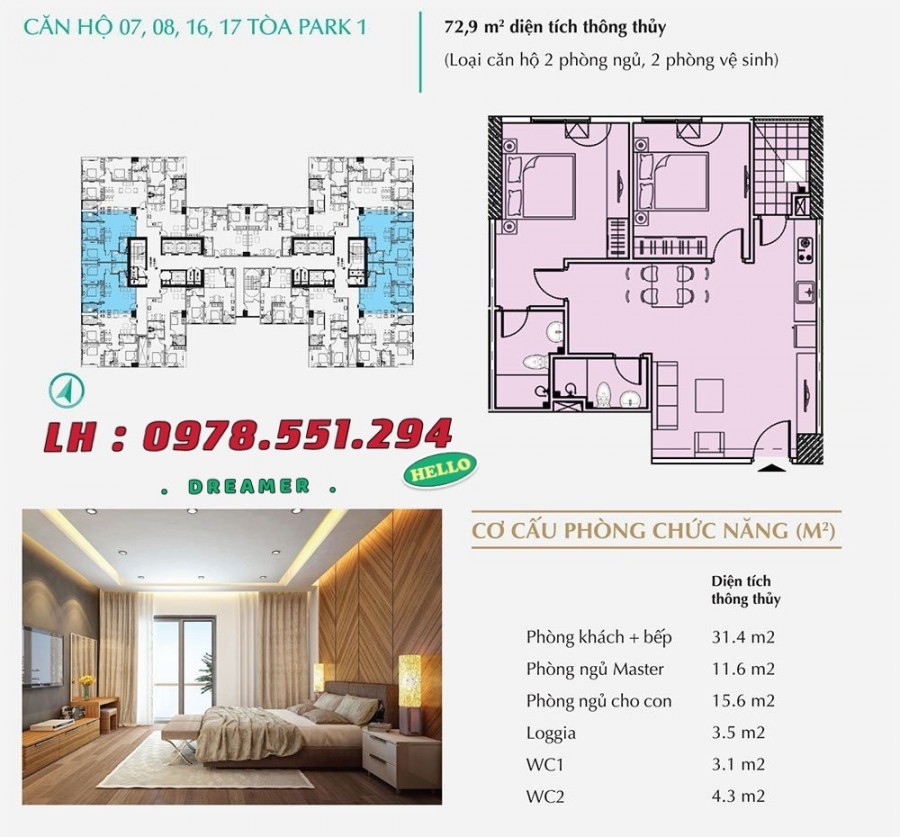 Bán căn 2 PN - 73m2 tại Eurowindow River Park - 21 triệu/ m2 trực tiếp chủ đầu tư chính sách tốt