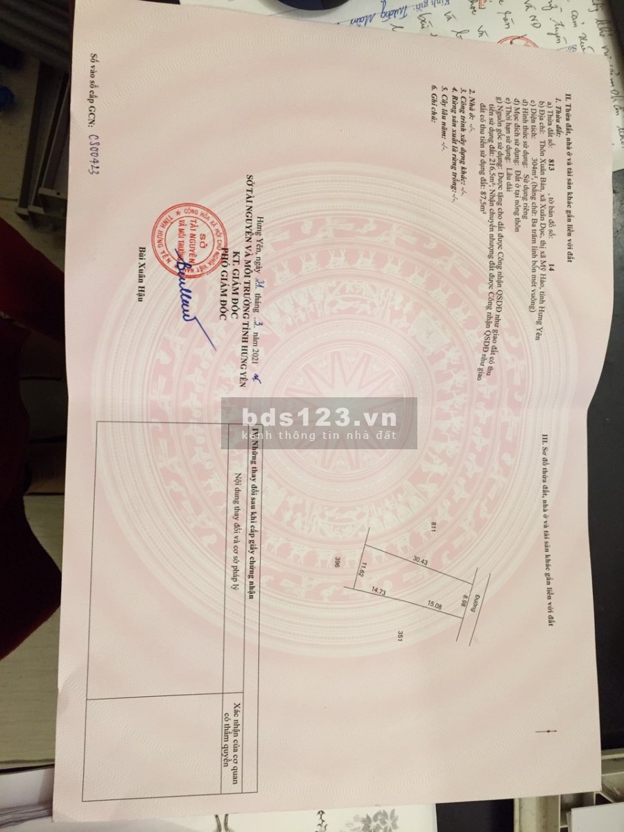 Bán đất thổ cứ siêu rẻ tại Mỹ Hào, Hưng Yên, diện tích sử dụng 344m2, giá bán 2.7 tỷ