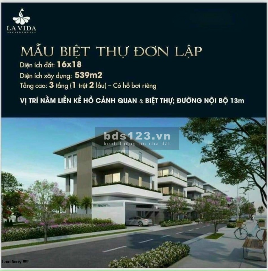 Mở bán suất biệt thự view hồ ký trực tiếp chủ đầu tư La Vida Residence thanh toán 30% nhận nhà