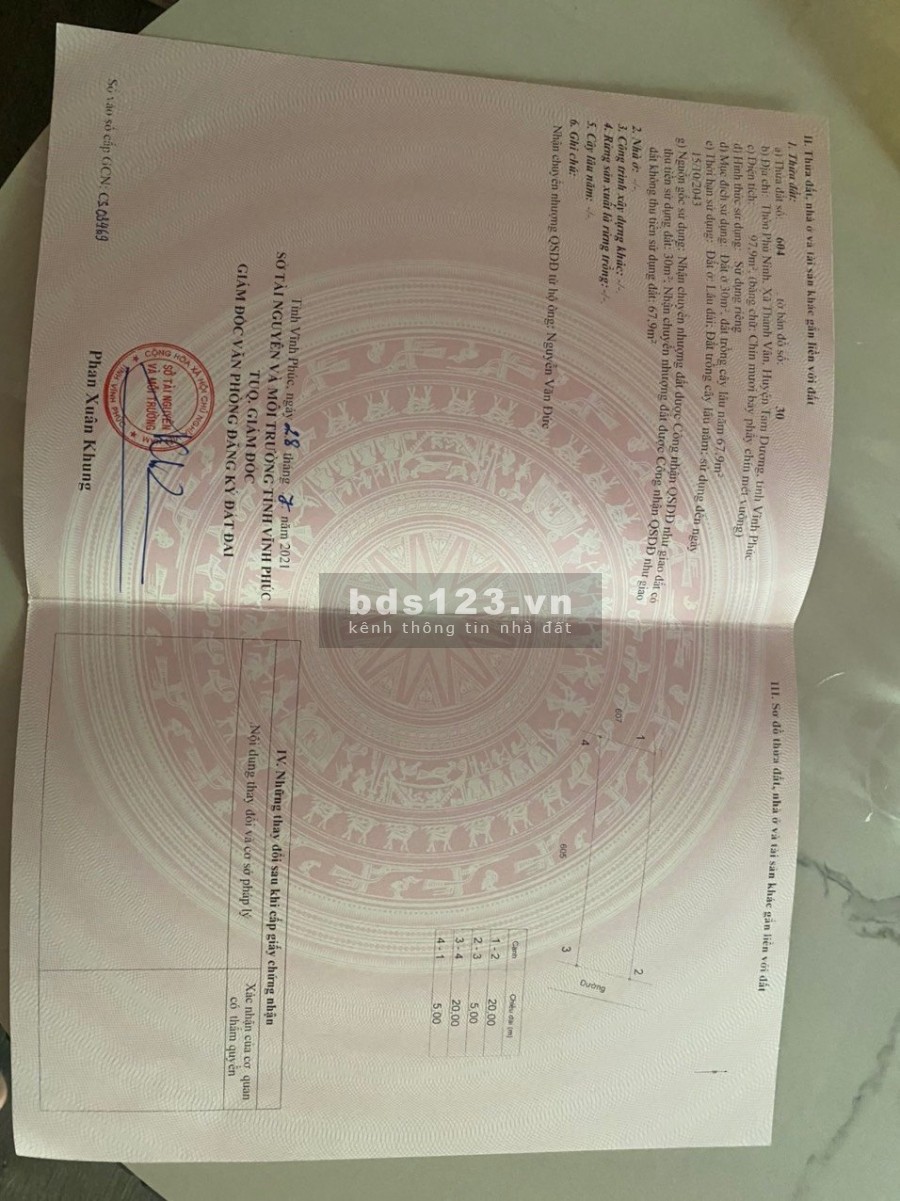 Bán gấp lô đất tại Phú Ninh Thanh Vân, Tam Dương, giá chỉ hơn 600 triệu, liên hệ 0961648277