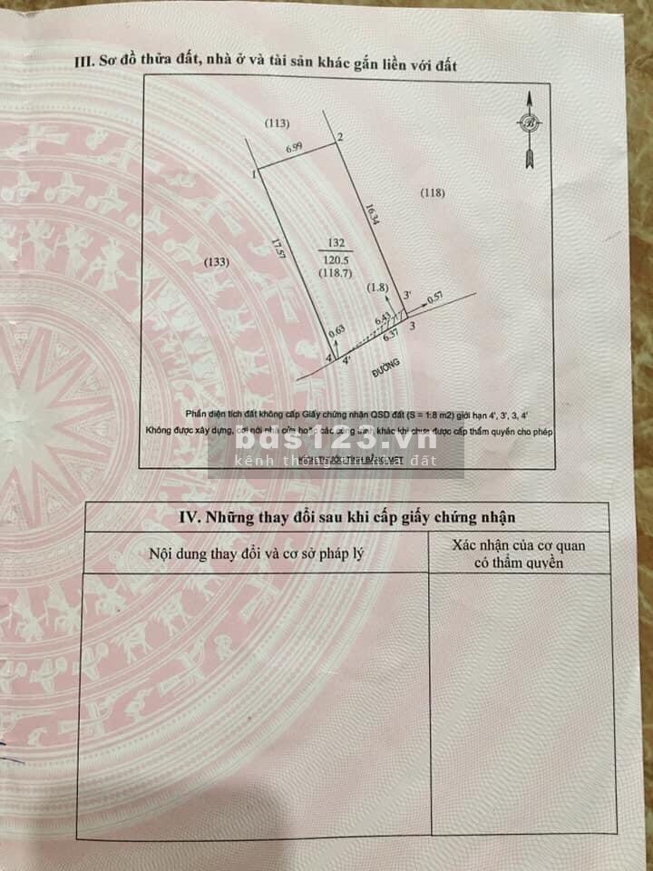 Diện tích 120m2 đất Nghi Kim sau Uỷ Ban giá chỉ 970 triệu, liên hệ 0943675856, vị trí đắc địa