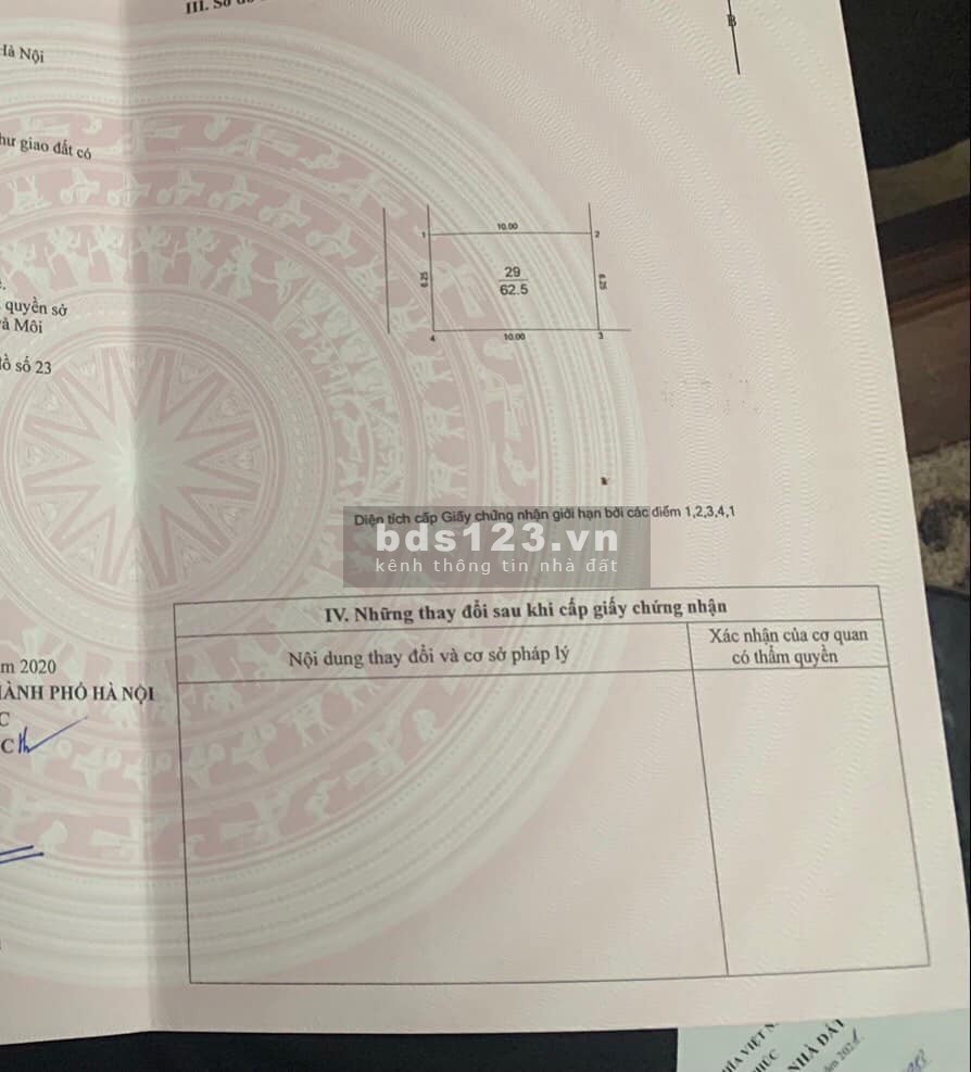Bán 62.5m Đất tại Lương Lỗ Tiên Dương Đông Anh giá bán chỉ 2.2 Tỷ, lh 0968462439