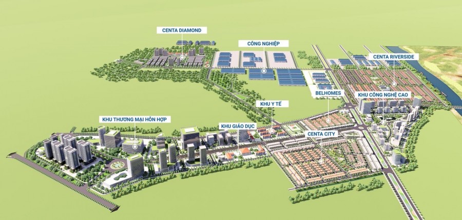 Bán biệt thự xanh đẳng cấp nằm trong đô thị Centa City Bắc Ninh, giá bán chỉ 5tỷx