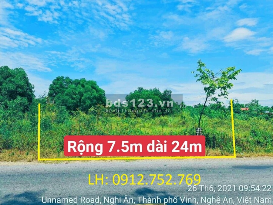 Cần bán gấp đất kinh doanh mặt đường 35m, Nghi Ân, thành phố Vinh, sổ hồng riêng chính chủ