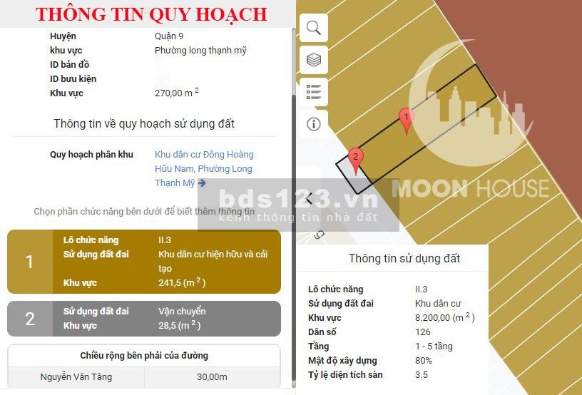 Bán đất mặt tiền đường Nguyễn Văn Tăng, Long Thạnh Mỹ, quận 9 241m2