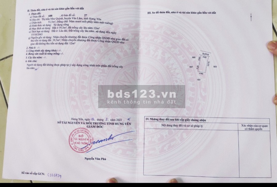 Còn duy nhất 3 sản phẩm cực đẹp tại thôn Như Quỳnh, thị trấn Như Quỳnh, sổ sẵn