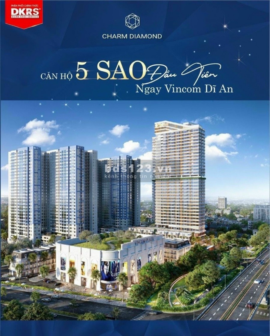 Charm Diamond - Một kiệt tác nằm cạnh VinCom Dĩ An Bình Dương, chỉ thanh toán 25% đến khi nhận nhà