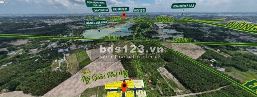 Đất nền thổ cư ngay trung tâm đô thị mới Phú Mỹ, ngân hàng hỗ trợ vay 70%, pháp lí chuẩ