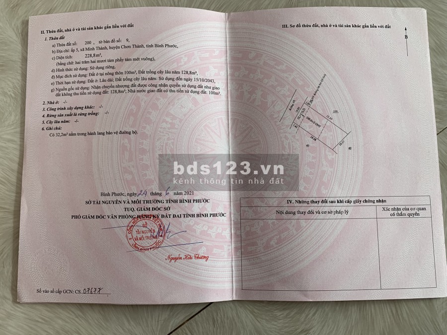 Chính chủ kẹt tiền mùa dich bán rẻ lô đất o Chơn Thành giá chỉ 390tr .Cách KCN Becamex đúng 1,5km
