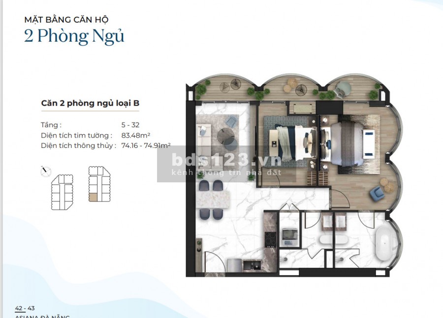 Sở hữu căn hộ hạng sang Asiana Đà Nẵng, 99% view biển, bảng giá đợt 1, TT 24 tháng - CK lên đến 9%