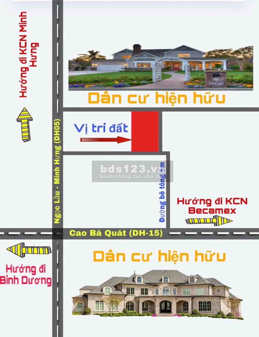 Bán lô đất nhánh đường lớn Cao Bá Quát đang lên nhựa, gần Kcn Minh Hưng 3, lh 0979089052