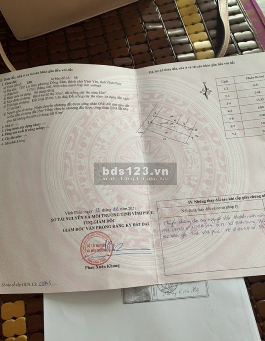 Bán gấp lô đất diện tích 117m2, Lai Sơn Đồng Tâm Vĩnh Yên giá chỉ hơn 1. tỷ, đường vào lớn