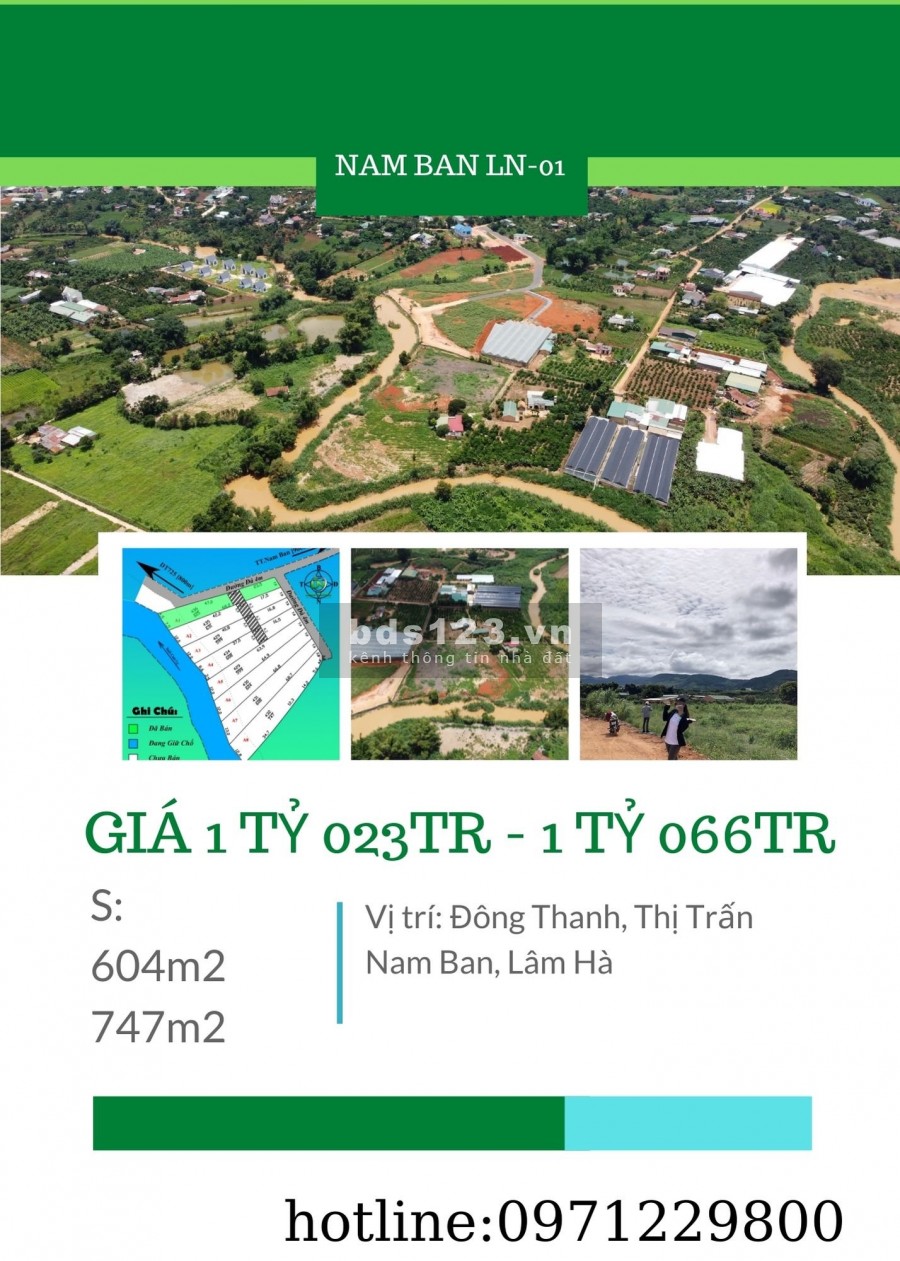Đất thị trấn Nam Ban Cách Đà Lạt 15km , ôm suối cam ly thổ cư sổ riêng khu dân cư đông