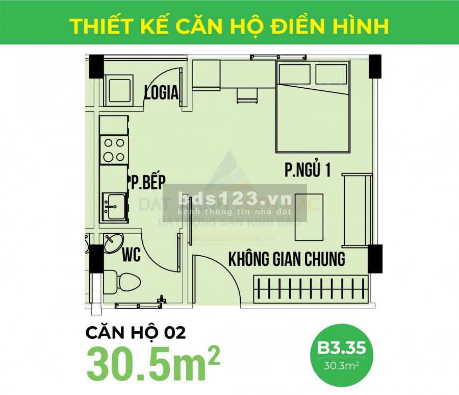 Chung cư Bắc Kỳ 1 ngủ view cảnh quan liên hệ 0833.58.2222, giá tốt nhất thị trường